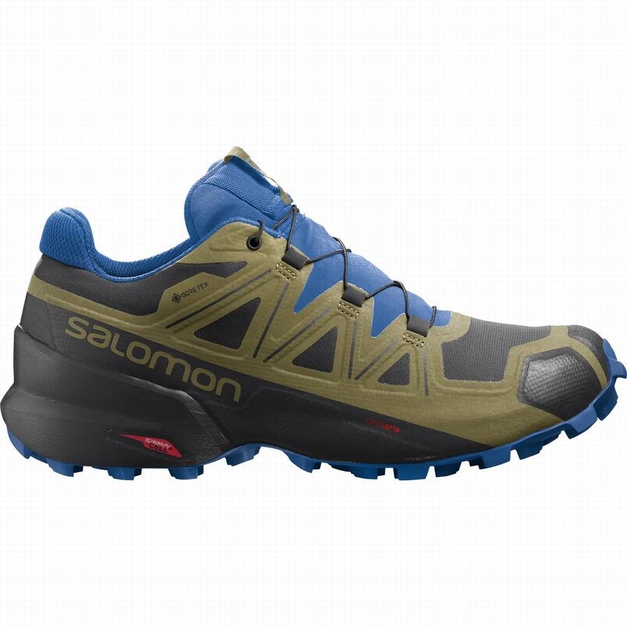 Salomon Speedcross 5 Gore-tex Παπούτσια Trail Running ανδρικα μαυρα/μπλε/Ελιά [MSM4033UQ]